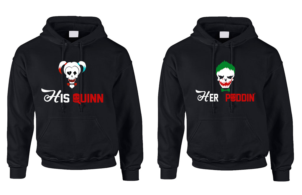 Couples Hoodie His Quinn Her Poddin Trendy Matching Costumes