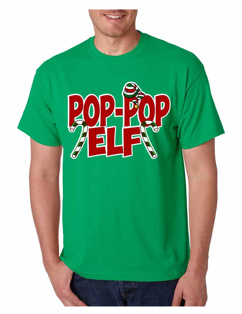 Men's T Shirt Pop Pop Elf Ugly Xmas Holiday Family Cute Gift - ALLNTRENDSHOP