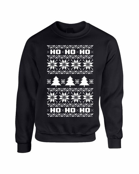 HO HO HO Women's Crewneck Sweatshirt Ugly Christmas Sweater - ALLNTRENDSHOP