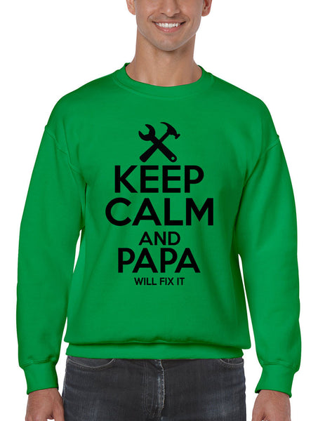 Men's Sweatshirt Keep Calm And Papa Will Fix It Papa Gift Idea Top - ALLNTRENDSHOP - 6