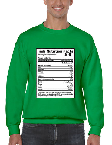Irish nutrition facts St patrick men sweatshirt - ALLNTRENDSHOP - 1