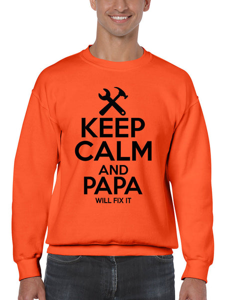 Men's Sweatshirt Keep Calm And Papa Will Fix It Papa Gift Idea Top - ALLNTRENDSHOP - 5