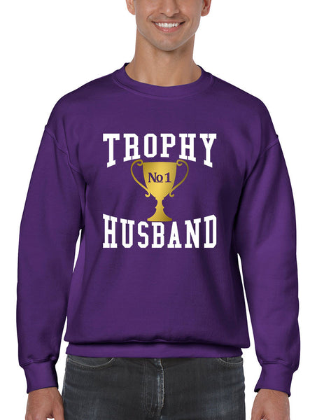 Men's Sweatshirt Trophy Husband Cool Xmas Love Family Gift Top - ALLNTRENDSHOP - 3