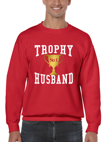Men's Sweatshirt Trophy Husband Cool Xmas Love Family Gift Top - ALLNTRENDSHOP - 1