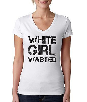 White Girl Wasted Women's Sporty V shirt - ALLNTRENDSHOP - 1