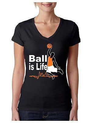 Basketball Ball Is Life Women's Sporty V shirt - ALLNTRENDSHOP