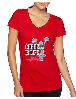 Cheer Is Life Azteck Women's Sporty V Shirt Love Cheer - ALLNTRENDSHOP