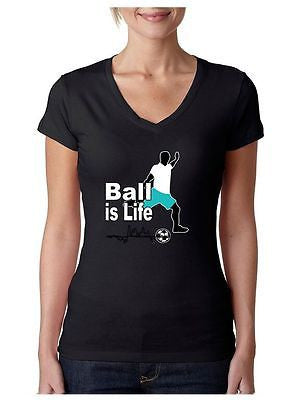 Soccer Ball Is Life Women's Sporty V Shirt - ALLNTRENDSHOP - 1