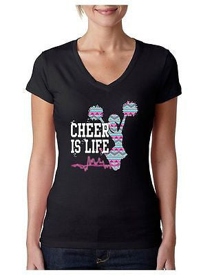 Cheer Is Life Azteck Women's Sporty V Shirt Love Cheer - ALLNTRENDSHOP