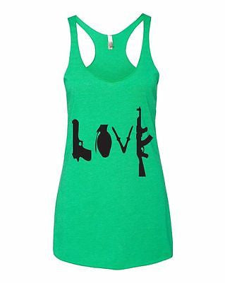 Love Guns Women's Triblend Racerback Tanktop - ALLNTRENDSHOP - 5