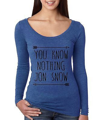You Know Nothing Jon Snow Women's Long Sleeve Shirt - ALLNTRENDSHOP - 1