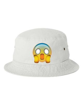Scared Emoji Bucket Cap Hat - ALLNTRENDSHOP - 1