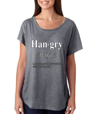 Hangry Men's T-shirt Women's Tri-Blend Dolman shirt - ALLNTRENDSHOP