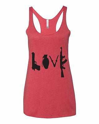 Love Guns Women's Triblend Racerback Tanktop - ALLNTRENDSHOP - 4