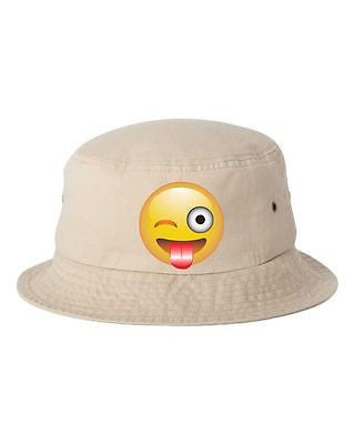 Winking Emoji Bucket Cap Hat - ALLNTRENDSHOP - 4