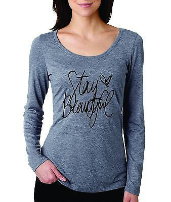 Stay Beautiful Women's Long Sleeve Shirt - ALLNTRENDSHOP - 2