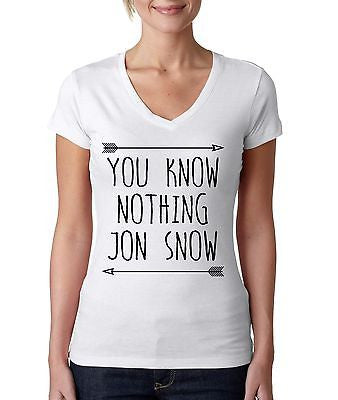 you klnow nothing Jon Snow GOT Women's Sporty V shirt - ALLNTRENDSHOP
 - 2