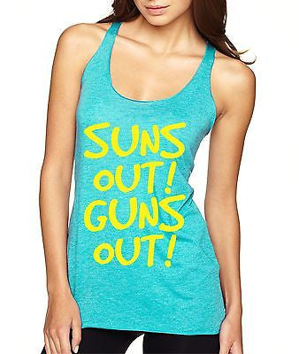 Suns Out Guns Out!  Women's Triblend Tanktop - ALLNTRENDSHOP - 2