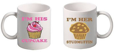 I'm His Her Cupcake Studmuffin Couple mugs - ALLNTRENDSHOP
