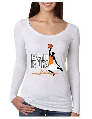 Basketball Ball Is Life Women's Long Sleeve Shirt - ALLNTRENDSHOP