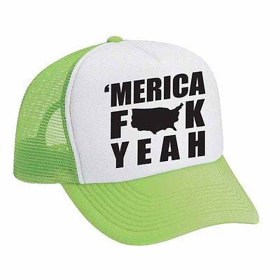 Merica F**k Yeah Dual Color Trucker Cap - ALLNTRENDSHOP
 - 3