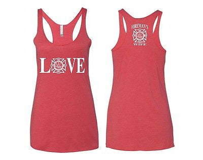 Love Fireman's Wife Women's Triblend Tanktop - ALLNTRENDSHOP