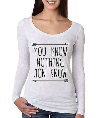 You Know Nothing Jon Snow Women's Long Sleeve Shirt - ALLNTRENDSHOP - 5