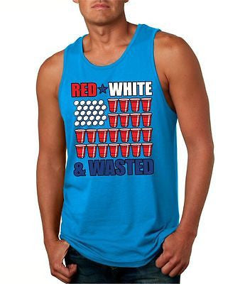 Red White And Wasted Men's Jersey Tanktop - ALLNTRENDSHOP - 3
