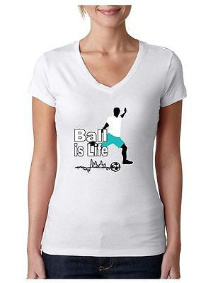 Soccer Ball Is Life Women's Sporty V Shirt - ALLNTRENDSHOP - 3