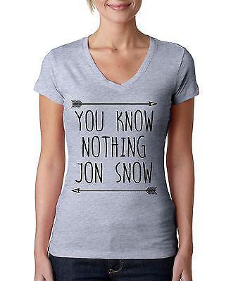 you klnow nothing Jon Snow GOT Women's Sporty V shirt - ALLNTRENDSHOP
 - 1