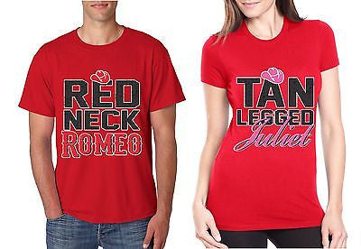 Red Neck Romeo Tan Legged Juliet Couple Shirt valentine day - ALLNTRENDSHOP - 1