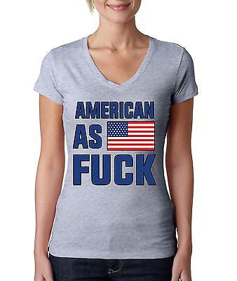 American As F**k 4th Of July Women's Sporty V Shirt - ALLNTRENDSHOP