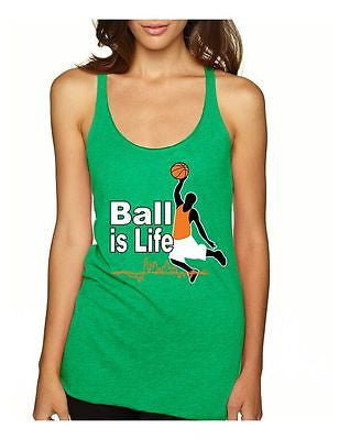 Basketball Ball Is Life Women's Triblend Racerback Tanktop - ALLNTRENDSHOP