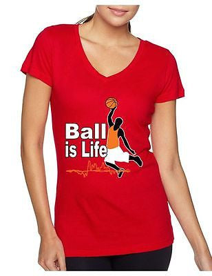 Basketball Ball Is Life Women's Sporty V shirt - ALLNTRENDSHOP
