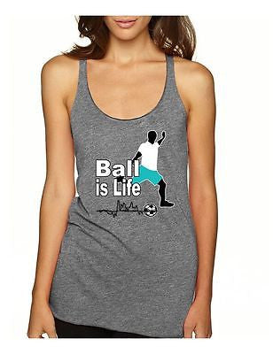 Soccer Ball Is Life Women's Triblend Racerback Tanktop - ALLNTRENDSHOP - 3