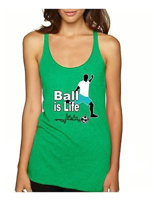 Soccer Ball Is Life Women's Triblend Racerback Tanktop - ALLNTRENDSHOP - 1