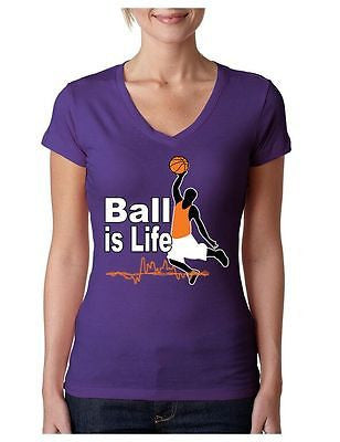 Basketball Ball Is Life Women's Sporty V shirt - ALLNTRENDSHOP
