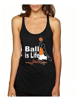 Basketball Ball Is Life Women's Triblend Racerback Tanktop - ALLNTRENDSHOP
