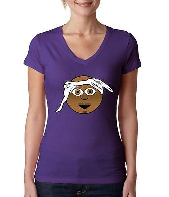 Tupac 2Pac Emoji Women's Sporty V shirt - ALLNTRENDSHOP - 2