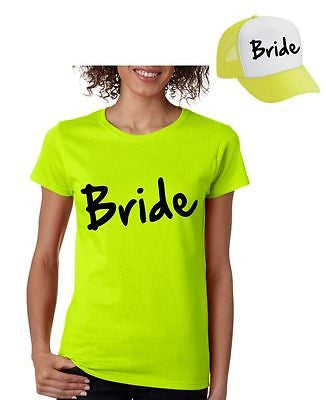 Bride Set Of 2 Hats & Women's Tee Shirts Bachelorette party Wedding Clothing - ALLNTRENDSHOP