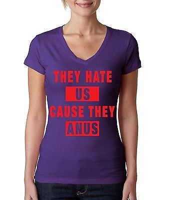 They Hate Us Cause They A**s Women's Sporty V Shirt - ALLNTRENDSHOP - 3