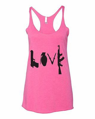 Love Guns Women's Triblend Racerback Tanktop - ALLNTRENDSHOP - 2