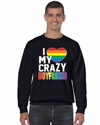 I Love My Crazy Boyfriend Pride Men's Crewneck Sweatshirt - ALLNTRENDSHOP