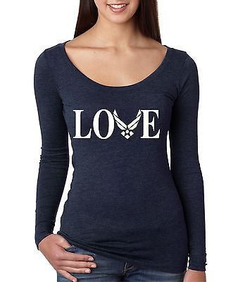 Love Air Force Women's Long Sleeve Shirt - ALLNTRENDSHOP - 3