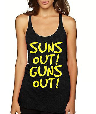 Suns Out Guns Out!  Women's Triblend Tanktop - ALLNTRENDSHOP - 5