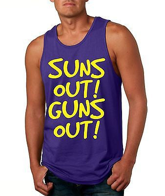 Suns Out! Guns Out ! Yellow Men's Jersy Tanktop - ALLNTRENDSHOP - 3