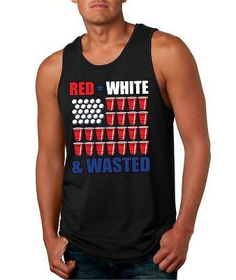 Red White And Wasted Men's Jersey Tanktop - ALLNTRENDSHOP - 4
