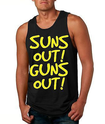 Suns Out! Guns Out ! Yellow Men's Jersy Tanktop - ALLNTRENDSHOP - 5