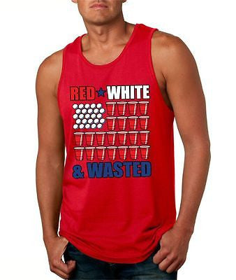 Red White And Wasted Men's Jersey Tanktop - ALLNTRENDSHOP - 1