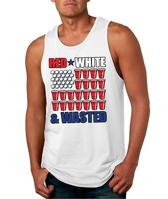 Red White And Wasted Men's Jersey Tanktop - ALLNTRENDSHOP - 2